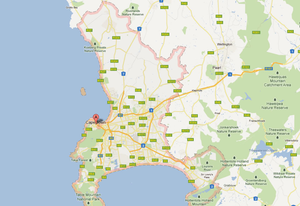 map of cape town